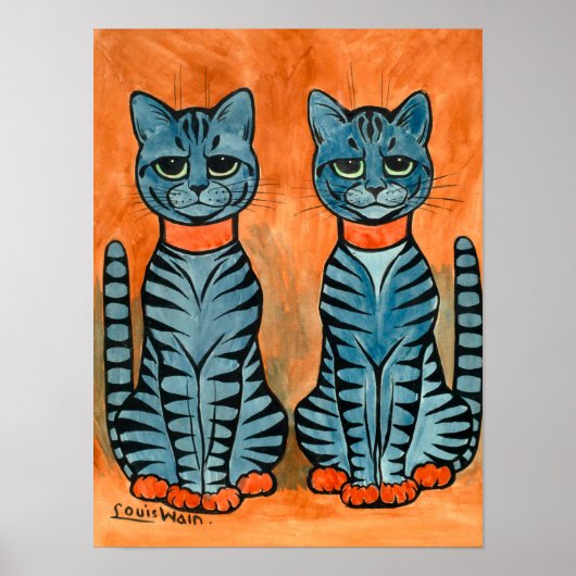 Poster Twins de Louis Wain (Devant)