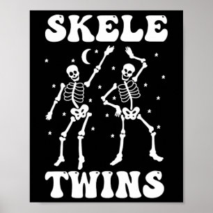 Poster Twins Halloween jumeaux Skeletwins Dansant Drôle