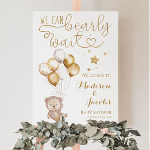 Poster Twins Nous pouvons attendre près Boho Baby shower 