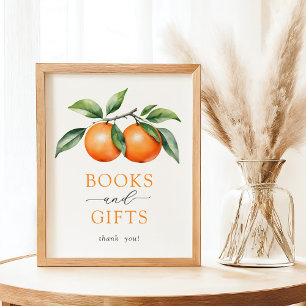 Poster Twins Orange Baby showers Livres et Cadeaux