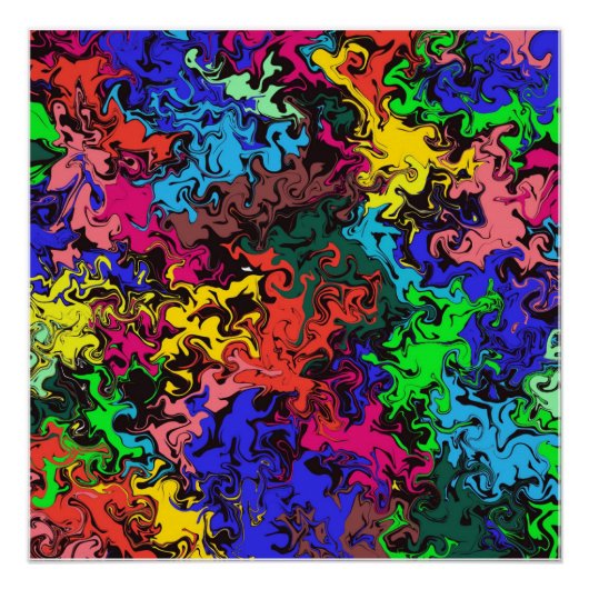 Poster Twirly coloré Abstrait / (Devant)