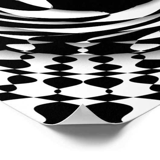 Poster Twisted mind Black and white op art 12" x 16" (Coin)