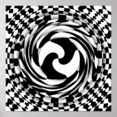 Poster Twisted mind Black and white op art 12" x 16" (Devant)