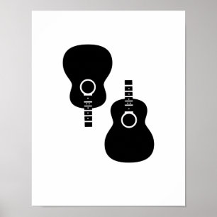 Poster two acoustic guitars decor