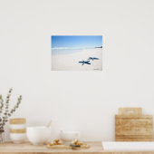 Poster Two blue starfish at water's edge on tropical 2 (Cuisine)