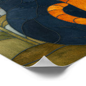 Poster Two Cats with Sunflowers Stained Glass Pattern (Coin)