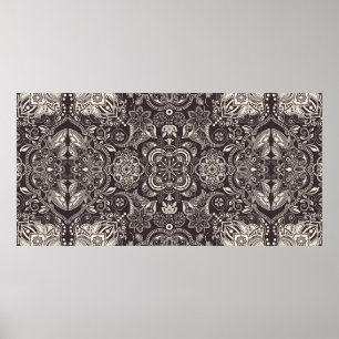 Poster Two colors Vintage seamless. Contour