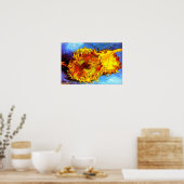 Poster Two Cut Sunflowers Van Gogh (Cuisine)