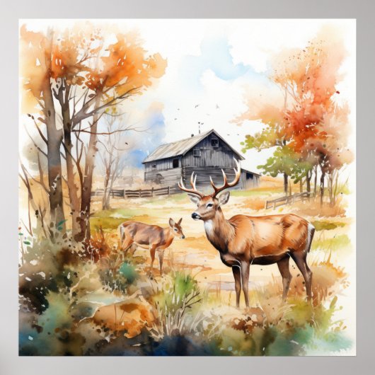 Poster Two Deer (Devant)