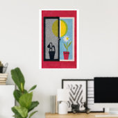 Poster Two Flowers Matchbox Print Vintage Eastern Europe (Bureau à domicile)