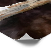 Poster Two Horses on a Snowy Farm Under the Moon (Coin)