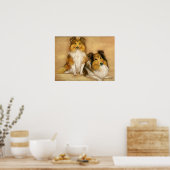 Poster "Two Shetland Sheepdogs" Chien Art Imprimer (Cuisine)