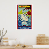 Poster Two Swans - Matchbox Print - Aesthetic Wall Art (Cuisine)