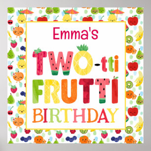 Poster TWO-tti Frutti Cuties 2e fête d'anniversaire