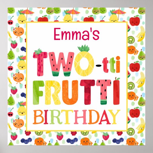 Poster TWO-tti Frutti Cuties 2e fête d'anniversaire (Devant)