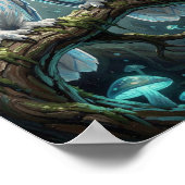 Poster Two wise, ancient white blue owls (Coin)