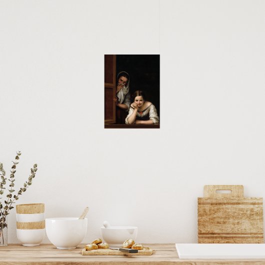 Poster Two Women at a Window by Bartolome Esteban Murillo (Cuisine)