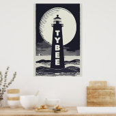 Poster Tybee Island Georgia Lighthouse Moon (Cuisine)