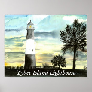 Poster TYBEE Island Lighthouse art cadeaux de collection,