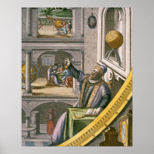 Poster Tycho Brahe (1546-1601), âgé de 40 ans, parmi ses