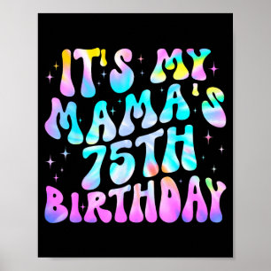 Poster Tye-dye maman 75 ans joyeux 75 ans