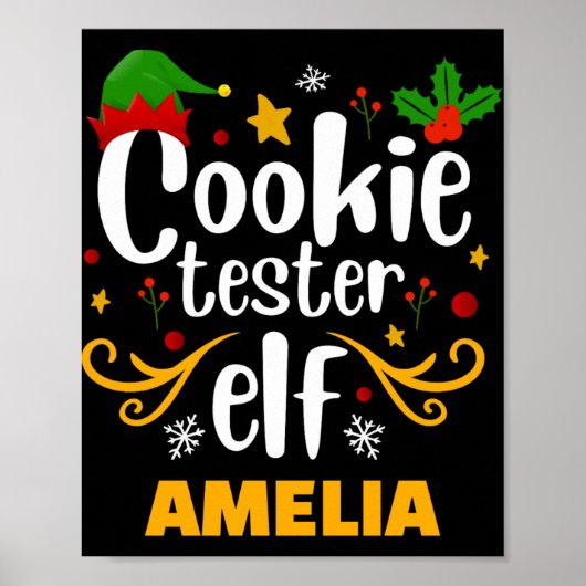 Poster Tygraphy Cookie Tester Elf Family Matching T Shirt (Devant)