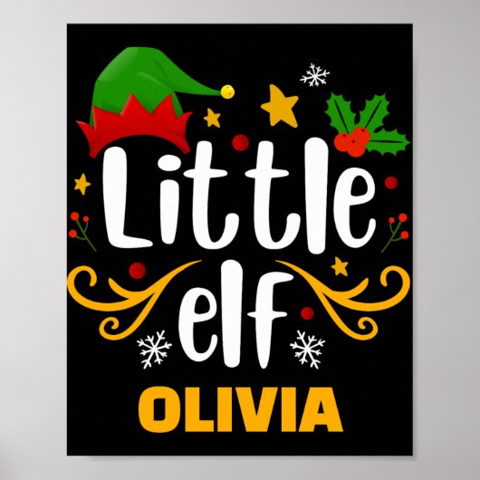Poster Tygraphy Little Elf Fun Family Matching T Shirt  (Devant)
