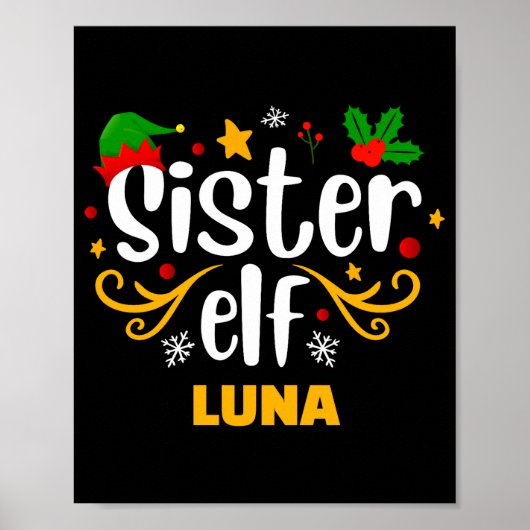 Poster Tygraphy Sister Elf Fun Family Matching  (Devant)