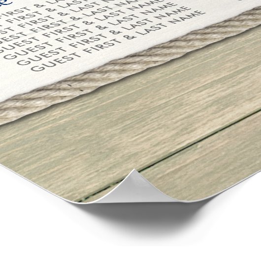 Poster Tying The Knot Rustic Beach Wedating Chart (Coin)