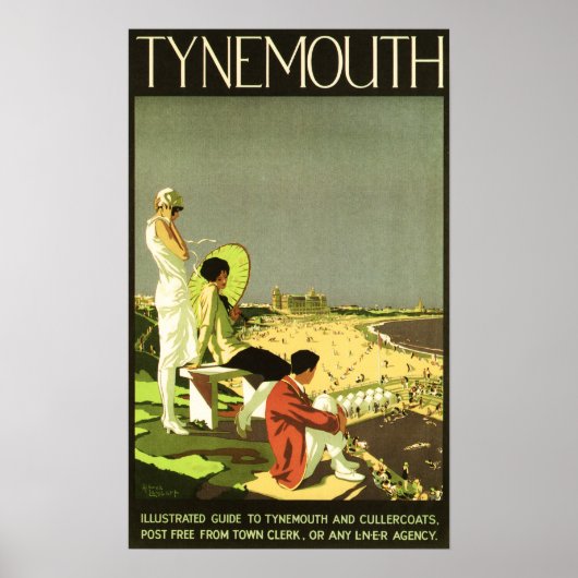 Poster TYNEMOUTH Cullercoats LNER Vintage voyage ferrovia (Devant)
