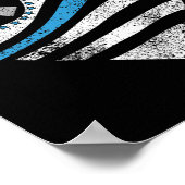 Poster Type 1 Diabète Sensibilisation Ruban cardiaque (Coin)