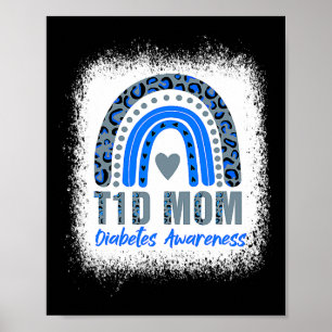 Poster Type 1 Diabète T1d Maman Sensibilisation au diabèt