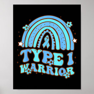 Poster Type 1 Guerrier Retro Rainbow Sensibilisation au d