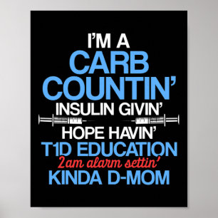 Poster Type 1 Sensibilisation au diabète Maman T1d Guerri