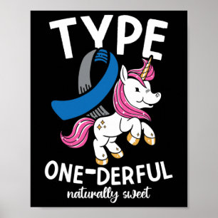 Poster Type One Derful Naturellement Sucré Diabète 