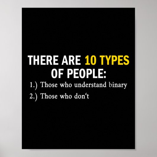Poster Types Binaires De Personnes Programmeur Garçons Ne (Devant)
