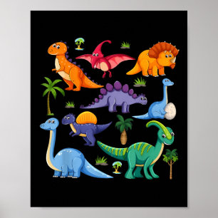 Poster Types De Dinosaures Graphiques Mon Dinosaure Cool