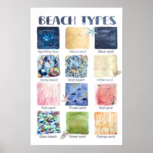 Poster Types de plages Éducatif (Devant)