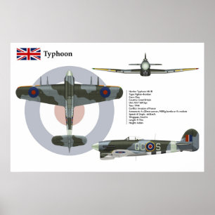 Poster Typhoon Mk 1B 168e Escadron