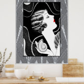 Poster Typique de la Dame des années 1920 (Cuisine)