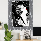 Poster Typique de la Dame des années 1920 (Bureau à domicile)