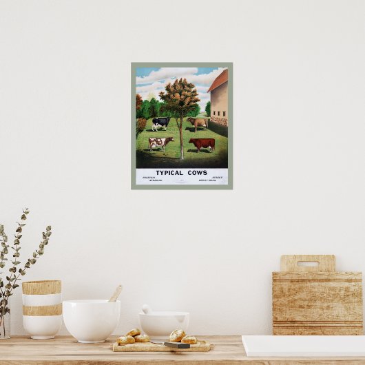 Poster typique des vaches (Cuisine)
