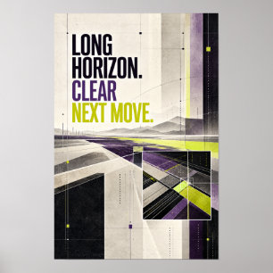 Poster Typog de stratégie moderne Horizon Long Clair Proc