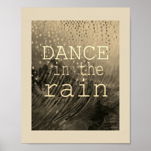 poster-typografische dans in de Regen Poster