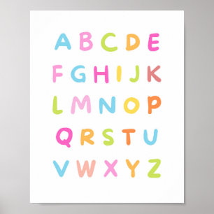 Poster Typographie alphabétique colorée