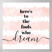 Poster Typographie, aquarelle, "Voilà pour les fous qui r (Devant)