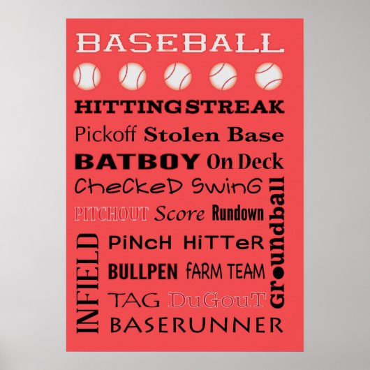Poster typographie BASEBALL (Devant)