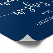 Poster Typographie Bleu Marine Moderne, Vœux de Mariage (Coin)