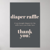 Poster Typographie Bohème Bébé Rose Gris Shower de Bébé C (Devant)