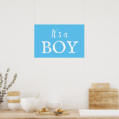 Poster Typographie C'est un Garçon Bleu Fête de Naissance (Cuisine)